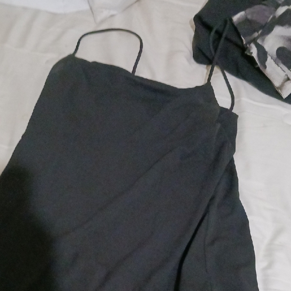 BCBG Black Spaghetti Strap Slip Maxi Dress